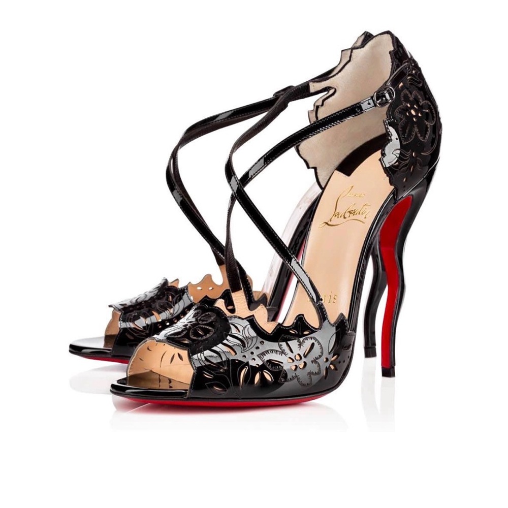 Christian Louboutin Floral Black Heels